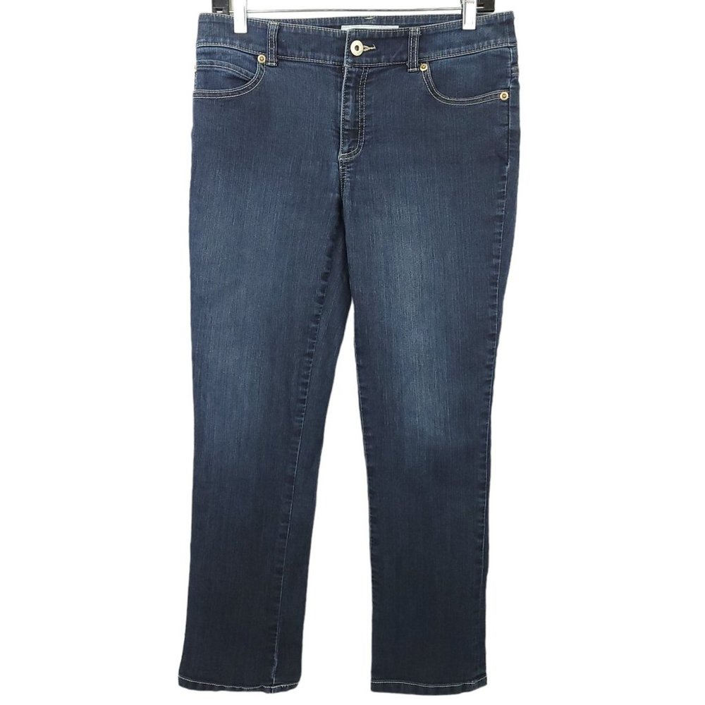 Chicos Platinum Denim Capri Jeans Size 00 US XS/2 Low Rise Crop Dark Wash